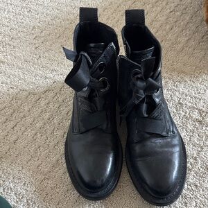 Zadig & Voltaire Black Leather Combat Boots